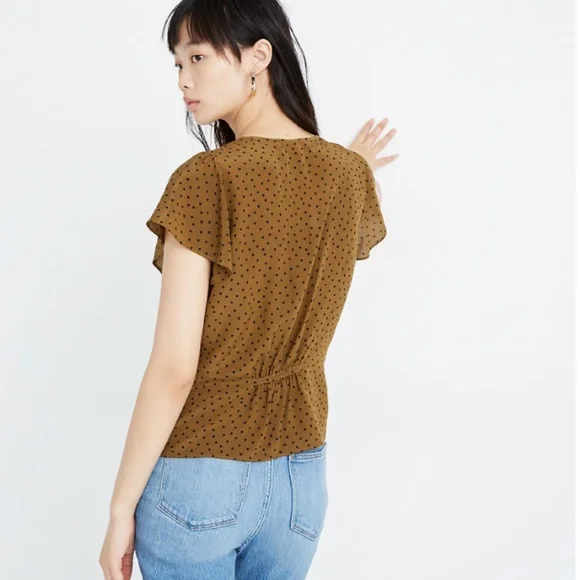 Madewell Brown Polka Dot Blouse - Picture 3 of 6
